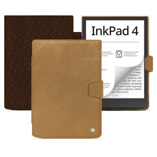 PocketBook InkPad 4 tampa da aba de luxoSable vintage ( Pantone #9b7340 ) 