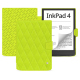 Housse cuir PocketBook InkPad 4 - Jaune fluo - Couture ( Pantone #c9ff57 ) 