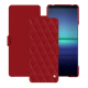 レザーケース Sony Xperia 1 V - Rouge - Couture ( Nappa - Pantone #d50032 ) 
