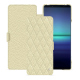 Housse cuir Sony Xperia 1 V - Ivoire - Couture ( Pantone #d6d6c6 ) 