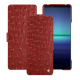 Custodia in pelle Sony Xperia 1 V - Autruche ciliegia ( Pantone #a4343a ) 