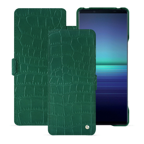 Housse luxe pour Sony Xperia 1 V - Protection chic et robusteCrocodile pino ( Pantone #173F35 ) 