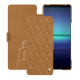 Sony Xperia 1 V leather case - Castan esparciate - Couture ( Pantone #824F2A )