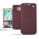 Housse cuir Samsung SM-G920A Galaxy S6  - Lie de vin ( Pantone 5115C ) 