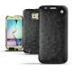 Housse cuir Samsung SM-G920A Galaxy S6  - Autruche nero