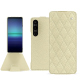 Sony Xperia 1 V leather case - Ivoire - Couture ( Pantone #d6d6c6 ) 