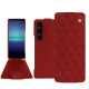 Housse cuir Sony Xperia 1 V - Tomate - Couture ( Pantone #a61715 )