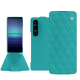 Housse cuir Sony Xperia 1 V - Bleu fluo - Couture