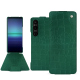 Capa em pele Sony Xperia 1 V - Crocodile pino ( Pantone #173F35 ) 