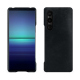 Sony Xperia 1 V leather cover - Dark vintage ( Pantone #050505 ) 