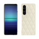Coque cuir Sony Xperia 1 V - Blanc - Couture ( Nappa - White ) 