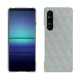 Coque cuir Sony Xperia 1 V - Gris - Couture ( Nappa - Pantone #c1c6c8 ) 