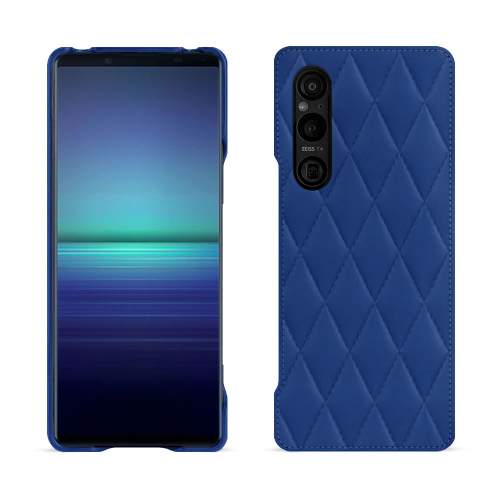 Custodia di lusso per Sony Xperia 1 V - Protezione elegante e resistenteBleu océan - Couture ( Nappa - Pantone #15458a) 
