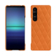 Coque cuir Sony Xperia 1 V - Orange - Couture ( Nappa - Pantone #ff9351 ) 