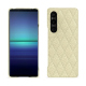 Sony Xperia 1 V leather cover - Ivoire - Couture ( Pantone #d6d6c6 ) 