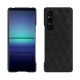 Lederschutzhülle Sony Xperia 1 V - Ebène - Couture ( Noir / Black ) 