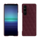 Capa em pele Sony Xperia 1 V - Lie de vin - Couture ( Pantone #412234 ) 