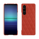 Custodia in pelle Sony Xperia 1 V - Arange clouquié - Couture ( Pantone #D33108 )