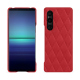 Sony Xperia 1 V leather cover - Rouge troupelenc - Couture ( Pantone #AB191A )