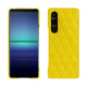 Funda de piel Sony Xperia 1 V - Jaune fluo - Couture ( Pantone #c9ff57 ) 