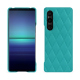 Coque cuir Sony Xperia 1 V - Bleu fluo - Couture