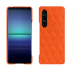 Sony Xperia 1 V leather cover - Orange fluo - Couture ( Pantone #ff5406 ) 