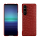 Custodia in pelle Sony Xperia 1 V - Autruche ciliegia ( Pantone #a4343a ) 