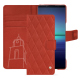Housse cuir Sony Xperia 1 V - Arange clouquié - Couture ( Pantone #D33108 )