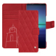 Housse cuir Sony Xperia 1 V - Rouge troupelenc - Couture ( Pantone #AB191A )
