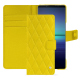 Funda de piel Sony Xperia 1 V - Jaune fluo - Couture ( Pantone #c9ff57 ) 