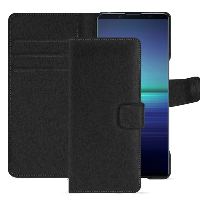 Sony Xperia 1 V leather case - Noir PU ( Black ) 