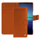 Sony Xperia 1 V leather case - Orange vibrant ( Pantone #e36b39 ) 