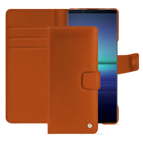 Custodia a portafoglio per Sony Xperia 1 V | Elegante e praticaOrange vibrant ( Pantone #e36b39 ) 