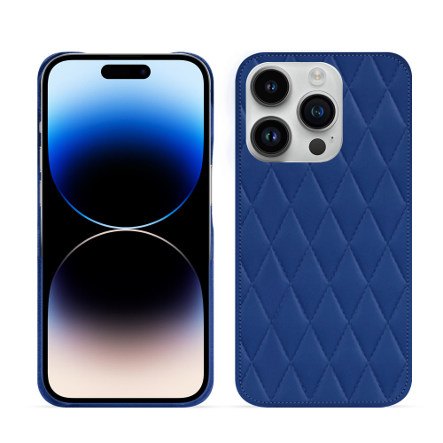 Capa de luxo para iPhone 15 Pro | Chique e resistenteBleu océan - Couture ( Nappa - Pantone #15458a) 