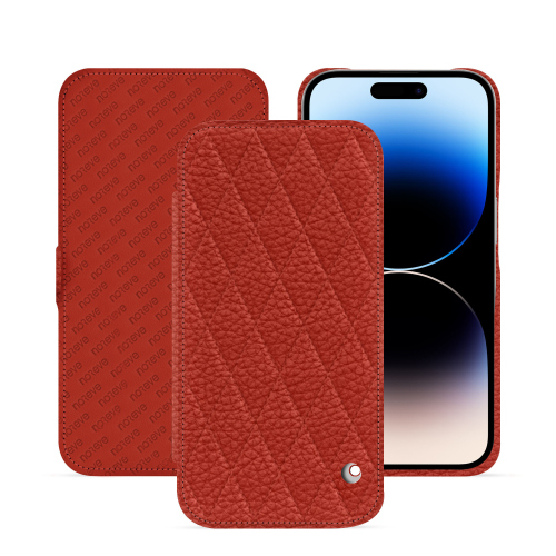 Horizontal flap case iPhone 15 Pro | Elegant and durablePapaye - Couture ( Pantone #b54317 ) 