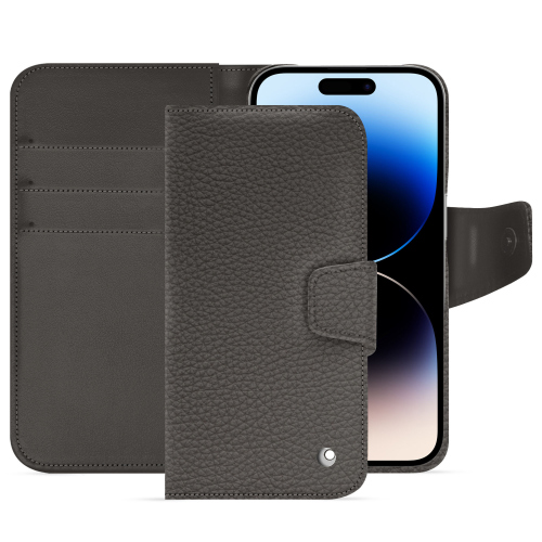 Custodia a portafoglio premium per iPhone 15 Pro | Eleganza e protezione insiemeAnthracite ( Pantone #41403c ) 