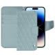 Capa em pele Apple iPhone 15 Pro - Bleu ciel - Couture ( Nappa - Pantone #abcae9 ) 