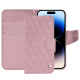 Apple iPhone 15 Pro leather case - Rose - Couture ( Nappa - Pantone #efbae1 ) 