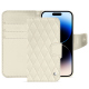 Housse cuir Apple iPhone 15 Pro - Blanc - Couture ( Nappa - White ) 