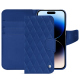Housse cuir Apple iPhone 15 Pro - Bleu océan - Couture ( Nappa - Pantone #15458a) 