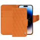 Capa em pele Apple iPhone 15 Pro - Orange - Couture ( Nappa - Pantone #ff9351 ) 
