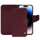 Custodia in pelle Apple iPhone 15 Pro - Lie de vin - Couture ( Pantone #412234 ) 