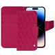 Custodia in pelle Apple iPhone 15 Pro - Rose fluo - Couture ( Pantone #ff16b4 ) 