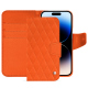 Capa em pele Apple iPhone 15 Pro - Orange fluo - Couture ( Pantone #ff5406 ) 