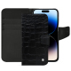 Apple iPhone 15 Pro leather case - Crocodile nero ( Noir / Black) 