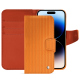 Housse cuir Apple iPhone 15 Pro - Abaca arancio ( Pantone #d77540 )