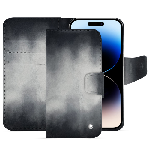 Housse portefeuille premium iPhone 15 Pro | Élégance et Protection réuniesGris Patine