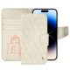 硬质真皮保护套 Apple iPhone 15 Pro - Blanc escumo - Couture ( Pantone #D6D6D1 )