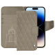 Housse cuir Apple iPhone 15 Pro - Darboun sabla - Couture ( Pantone #BCB1A1 )