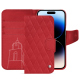 Capa em pele Apple iPhone 15 Pro - Rouge troupelenc - Couture ( Pantone #AB191A )